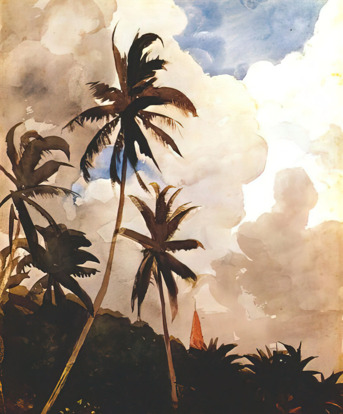 Winslow Homer Reproductions: A Guide to Museum-Quality Art Prints - PALM TREES BAHAMAS by Winslow Homer