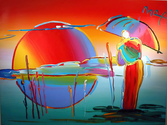 Works by Peter Max: A Journey Through Psychedelic Pop Art and Cosmic Consciousness - BUDDHA MOON MONK SUNRISE 1999 by Peter Max