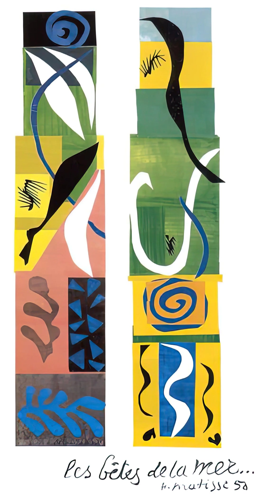 Yellow Matisse: The Radiant Palette of Henri Matisse's Color Revolution - THE BEASTS OF THE SEA 1950 by Henri Matisse