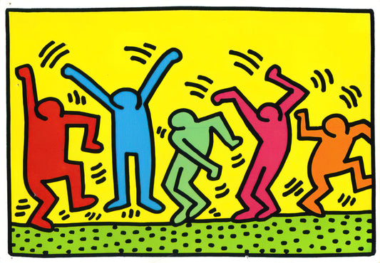 Yellowpop Keith Haring: The Vibrant Legacy of Pop Art in Modern Decor - UNTITLED DANCE 1987 by Keith Haring
