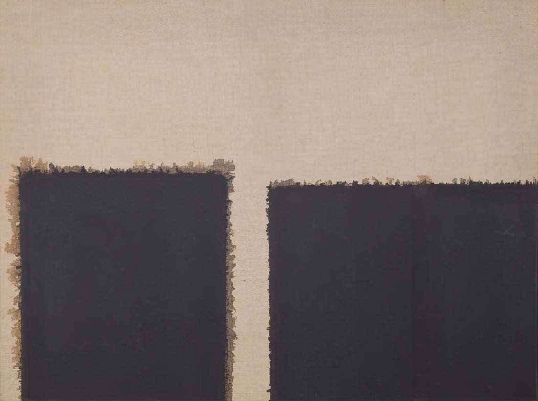 Yun Hyong-keun Posters: Capturing the Essence of Dansaekhwa in Modern Art Prints - Burnt Umber  Ultramarine - 2004 by Yun Hyong-keun
