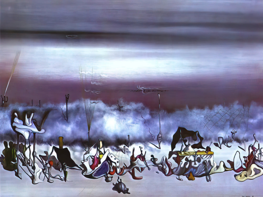 Yves Tanguy Brushed Aluminum Print: Surrealist Art in Modern Metal - The Ribbon of Extremes by Yves Tanguy