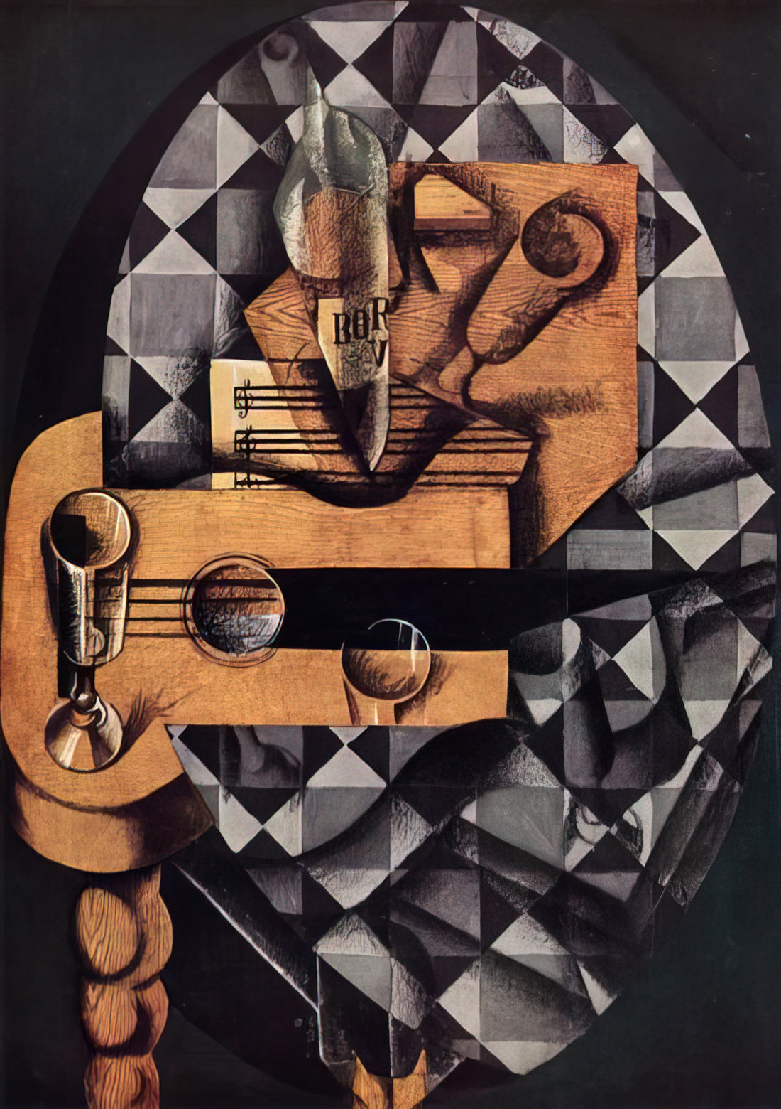 Warum ist Juan Gris' "Gitarre und Zeitung" ein Meisterwerk des Synthetischen Kubismus?