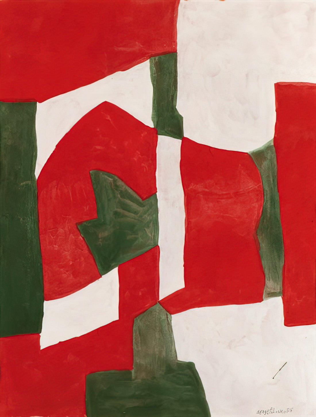 Was macht Serge Poliakoffs 'Composition Grise et Rouge' zu einem Meisterwerk der abstrakten Kunst?