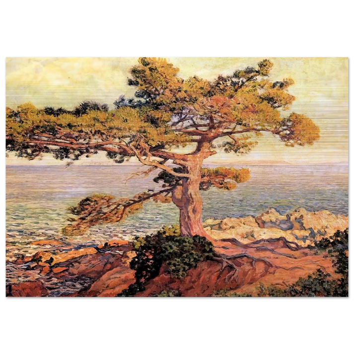 PINE BY THE MEDITERRANEAN SEA 1916 - Theo van Rysselberghe Brushed Aluminum Print - 70x100 cm / 28x40 inches | Theo van Rysselberghe Aluminum Print | Theo van Rysselberghe Prints