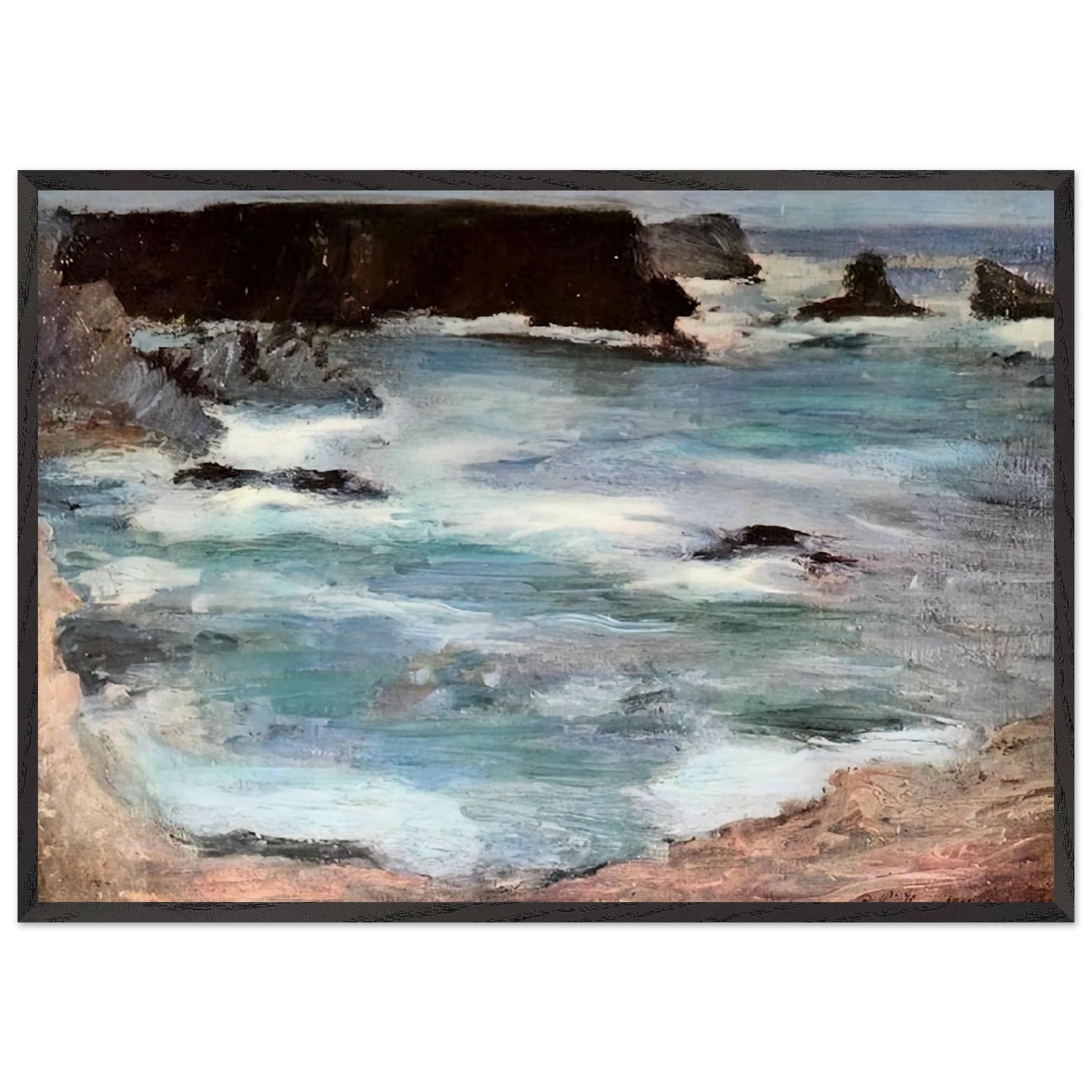 ROCHERS A BELLE ILE 1896 0 - Henri Matisse Framed Art Print – Black Wooden Frame - Default Title - -Framed Art Print