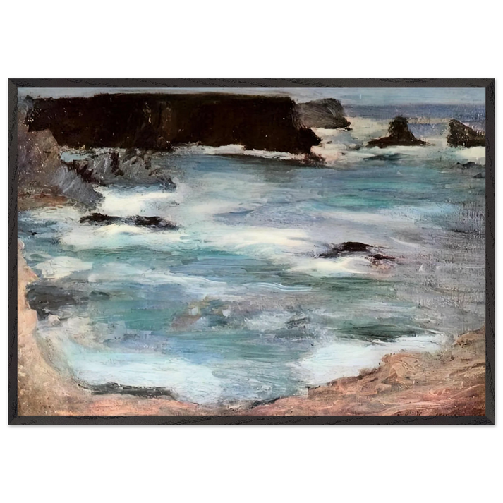 ROCHERS A BELLE ILE 1896 0 - Henri Matisse 70x100 cm / 28x40 inches Framed Art Print – Black Wooden Frame