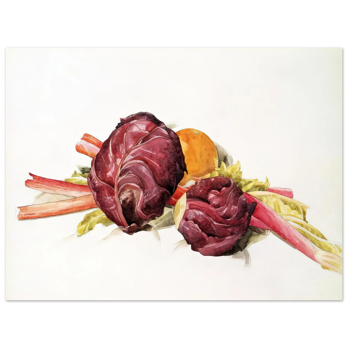 Charles Demuth - Red Cabbages, Rhubarb and Orange - 1929  75x100 cm / 30x40inches Fine Art Poster