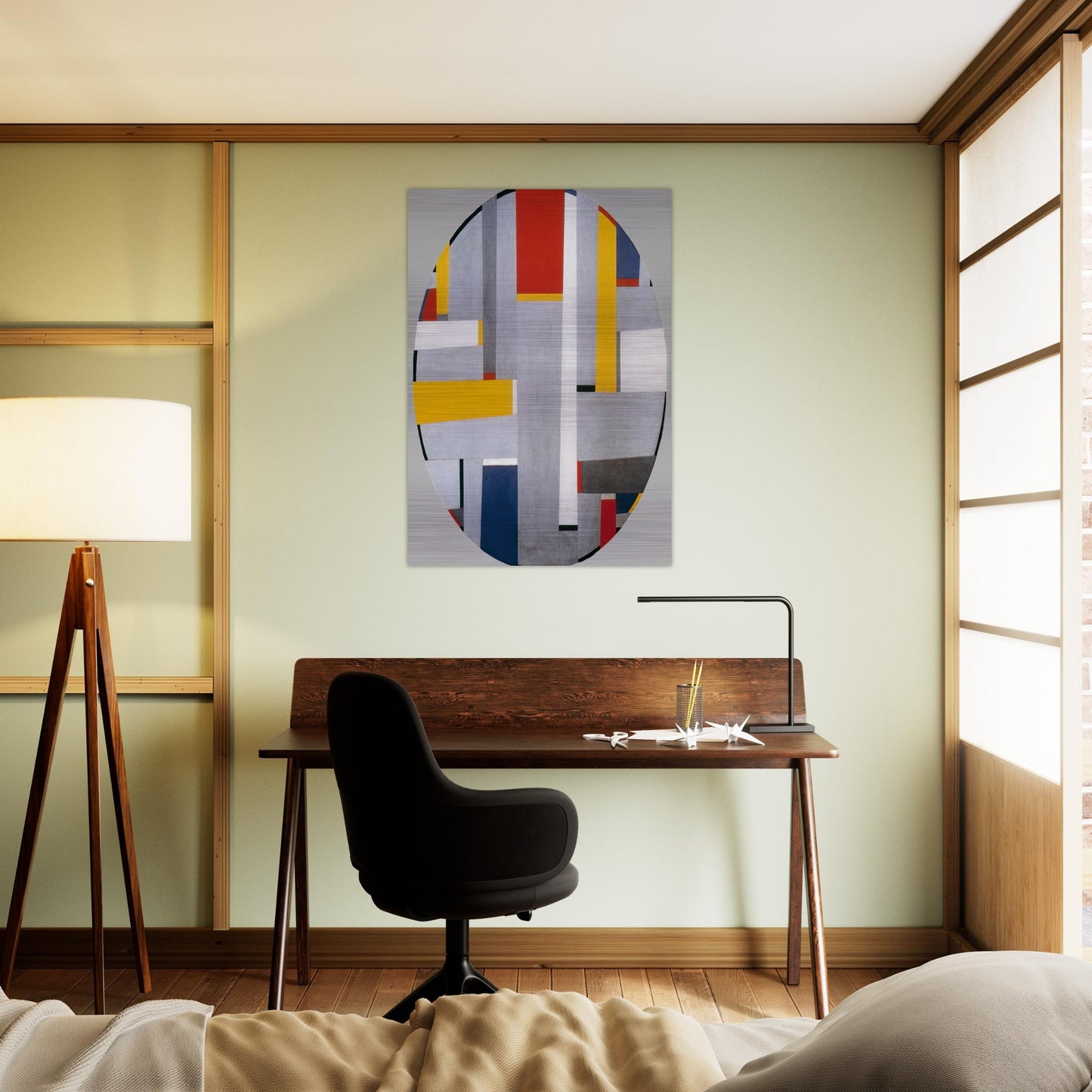 Relational Painting, Tondo #36 - 1955 - Fritz Glarner Brushed Aluminum Print - 70x100 cm / 28x40 inches | Fritz Glarner Aluminum Print | Fritz Glarner Prints