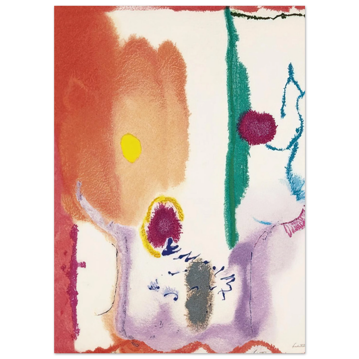 Helen Frankenthaler - Beginnings - 2002 Wall art - 50x70 cm / 20x28 inches - Premium Wooden Framed Poster With Fine Art Paper - Wood frame