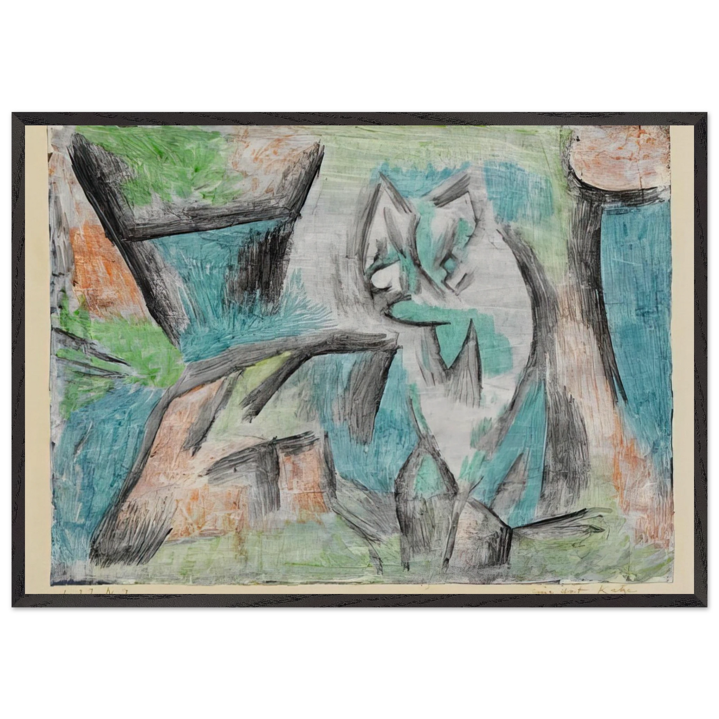 A KIND OF CAT 1937 - Paul Klee Framed Art Print – Black Wooden Frame - Default Title - -Framed Art Print