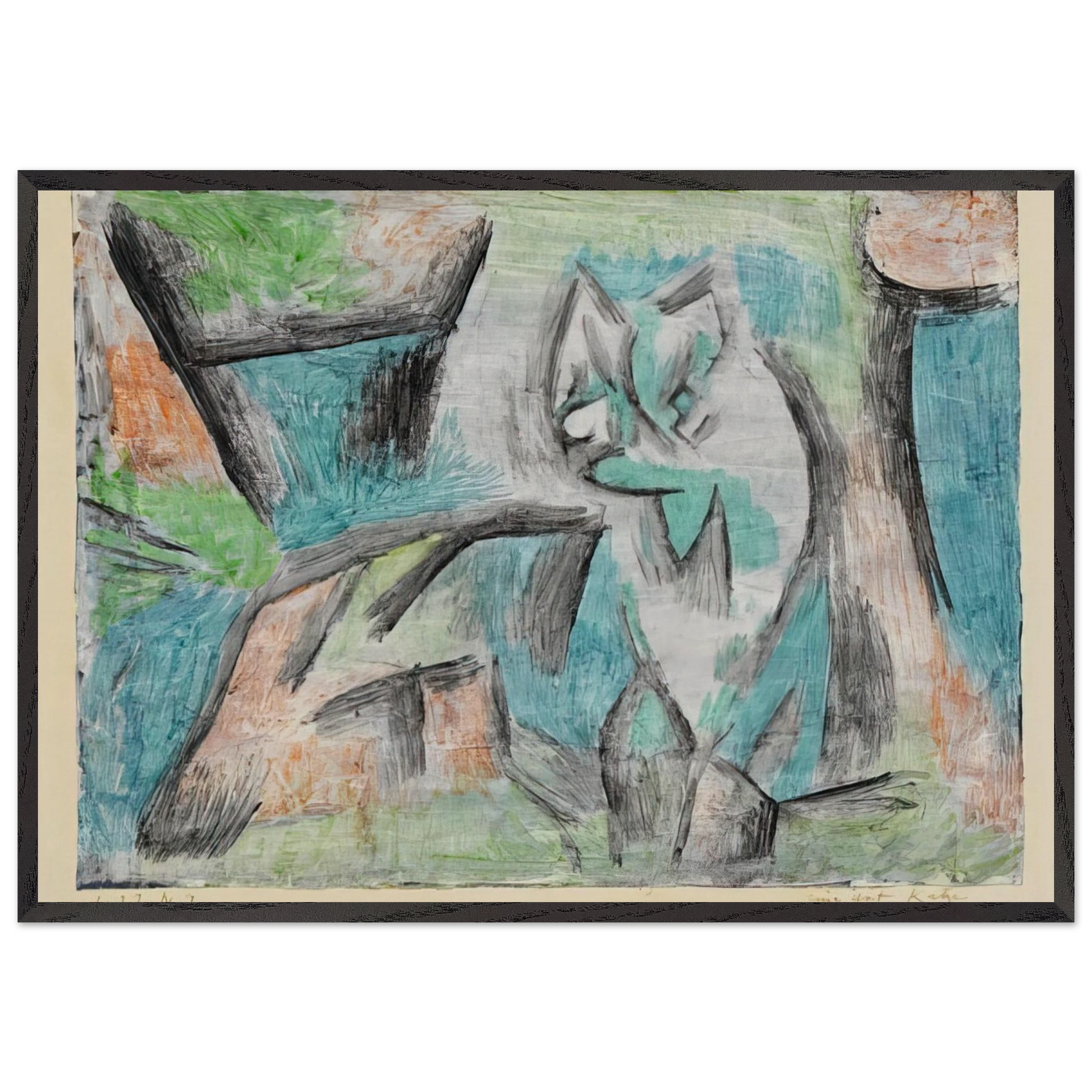A KIND OF CAT 1937 - Paul Klee Framed Art Print – Black Wooden Frame - Default Title - -Framed Art Print