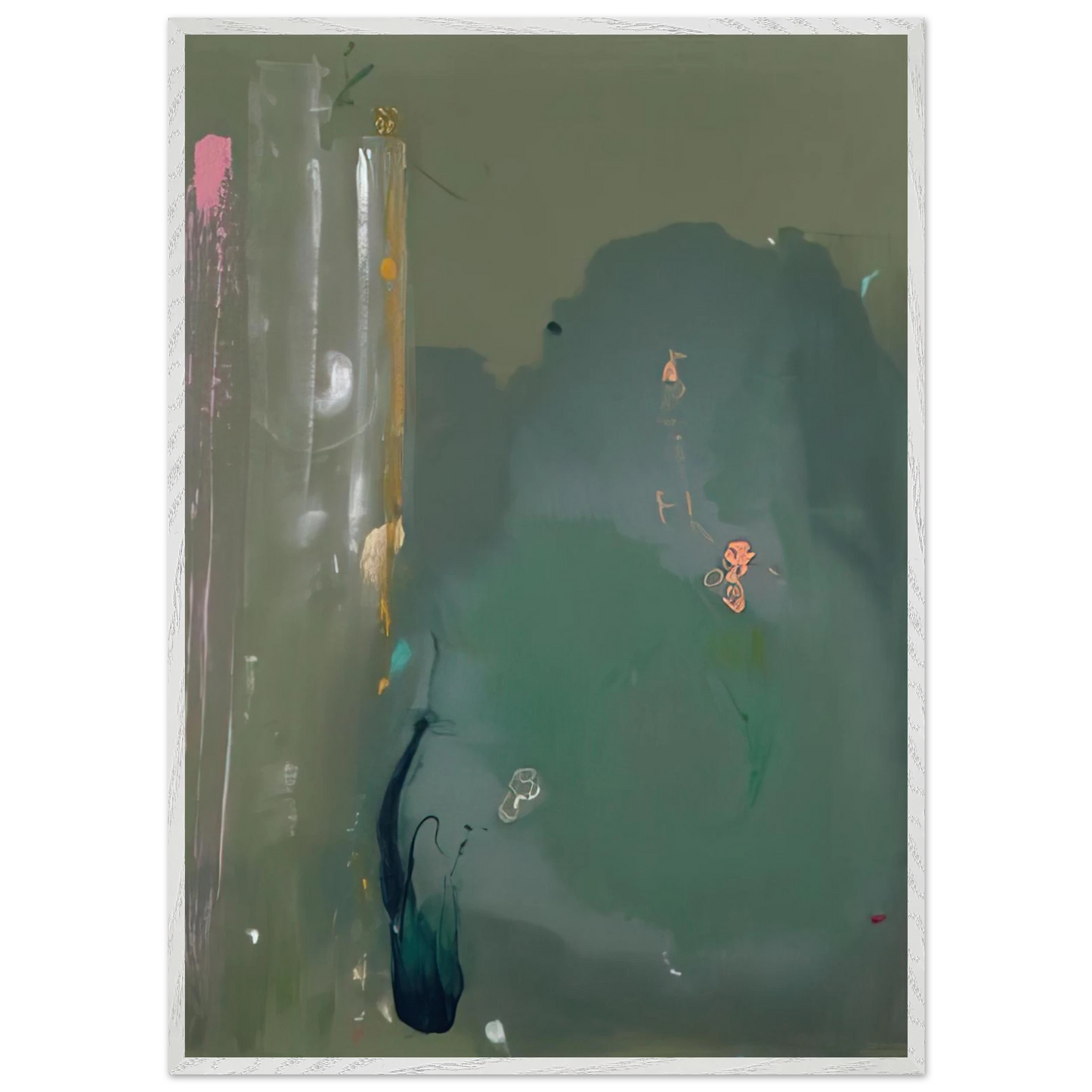 Helen Frankenthaler - CÃ´te d Argent - 1980 Wall art - 40x40 cm / 16x16 inches - Premium Wooden Framed Poster With Fine Art Paper - Black frame