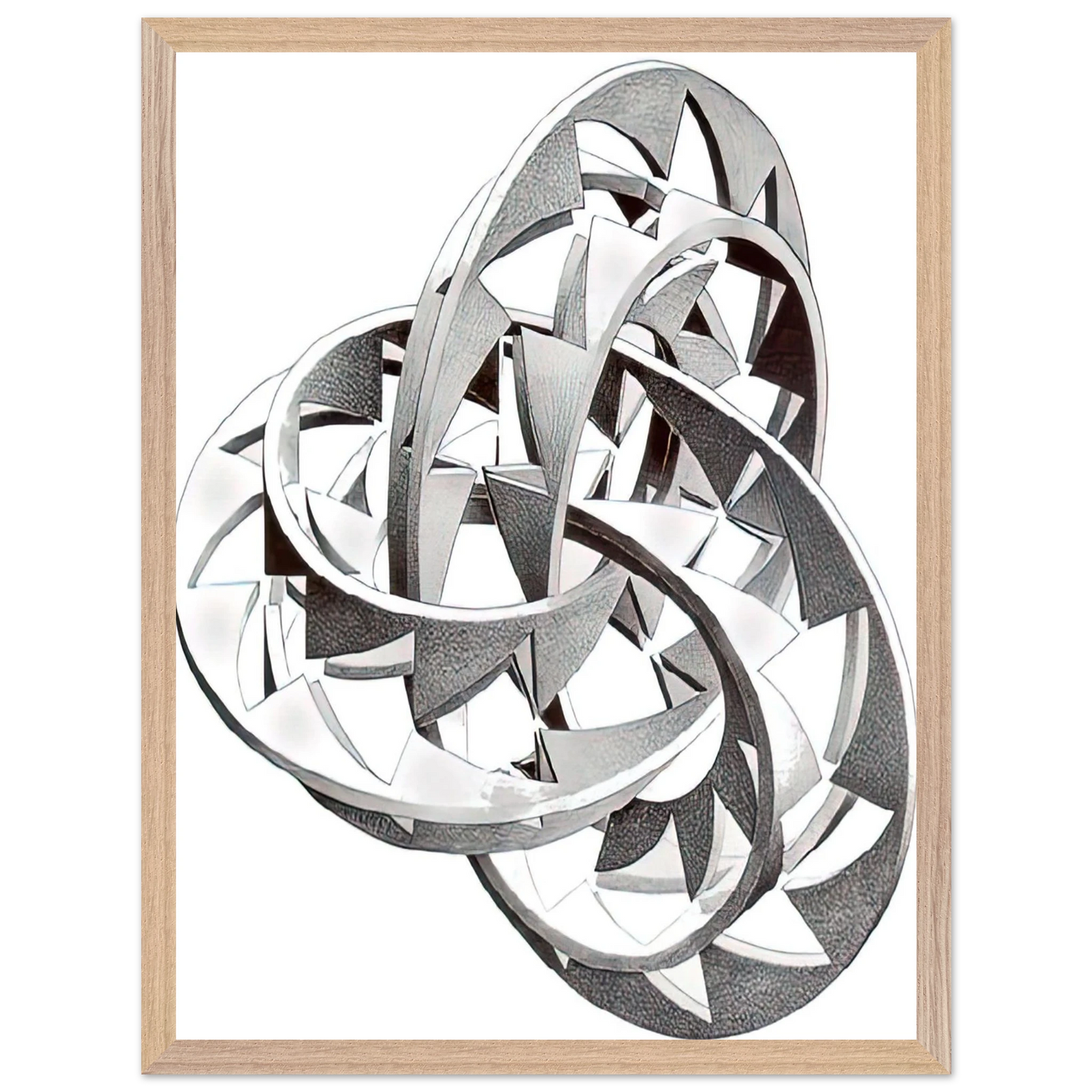 MC Escher - KNOT Wall Art - 30x40 cm / 12x16 inches - Premium Wooden Framed Poster With Fine Art Paper - White frame