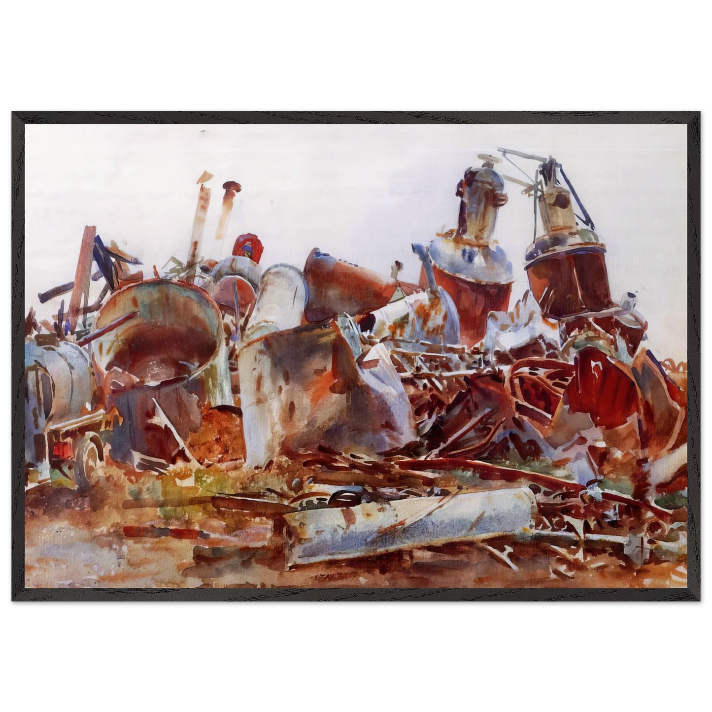 A Wrecked Sugar Refinery - John Singer Sargent Framed Art Print – Black Wooden Frame - Default Title - -Framed Art Print
