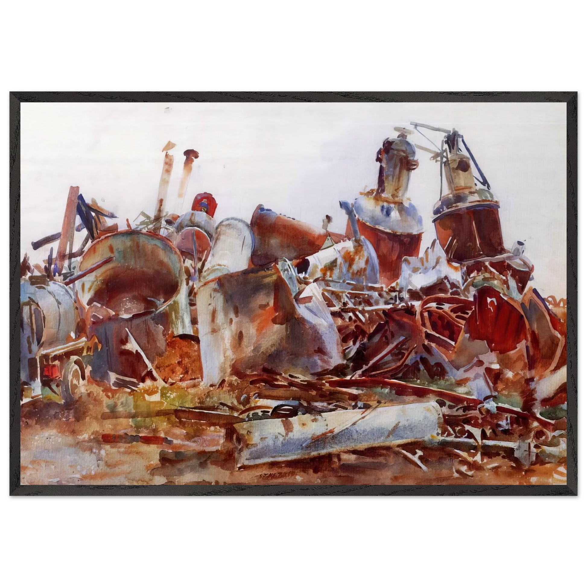 A Wrecked Sugar Refinery - John Singer Sargent Framed Art Print – Black Wooden Frame - Default Title - -Framed Art Print