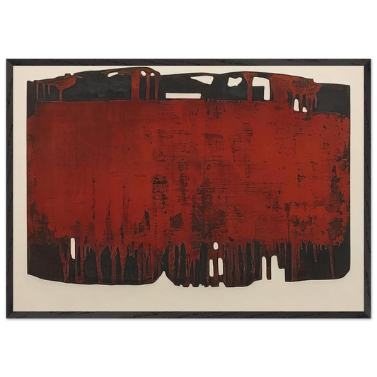 Composition rouille et noire XXV - 1974 - Pierre Soulages Framed Art Print – Black Wooden Frame - Default Title - -Framed Art Print