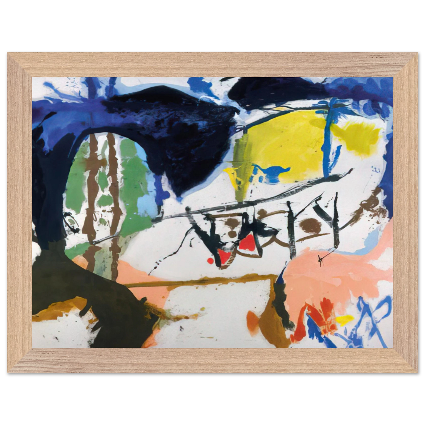 Helen Frankenthaler - Acres - 1959 Wall art - 13x18 cm / 5x7 inches - Premium Wooden Framed Poster With Fine Art Paper - Black frame