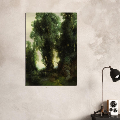 The Bathing Hole - Thomas Moran Brushed Aluminum Print - 70x100 cm / 28x40 inches | Thomas Moran Aluminum Print | Thomas Moran Prints