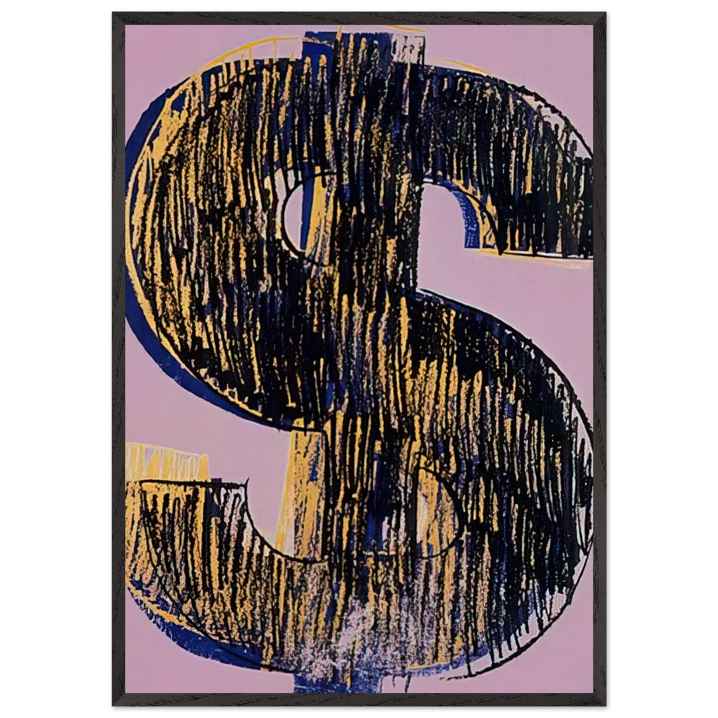 Dollar Sign - Andy Warhol Framed Art Print – Black Wooden Frame - Default Title - -Framed Art Print