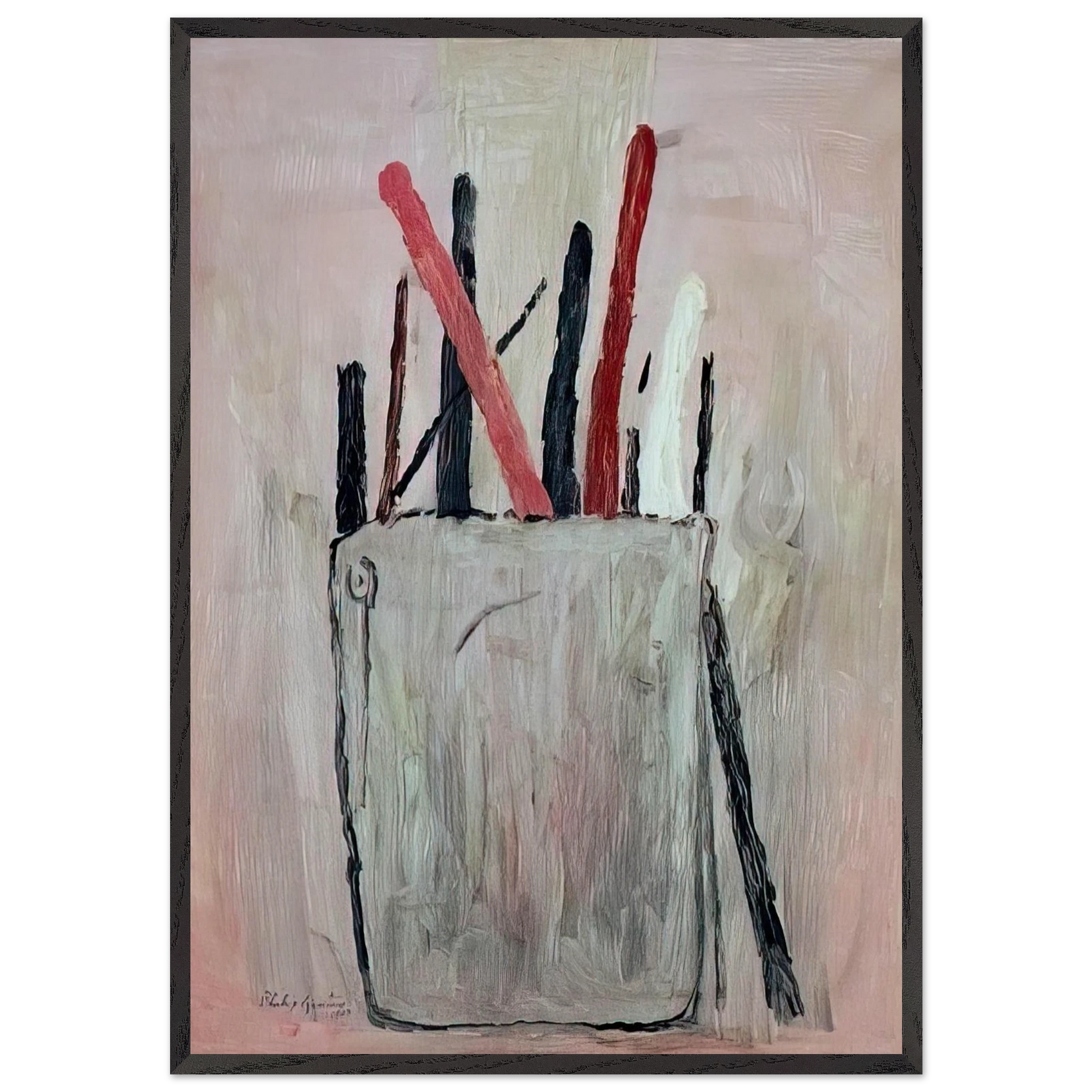BRUSHES 1969 - Philip Guston Framed Art Print – Black Wooden Frame - Default Title - -Framed Art Print