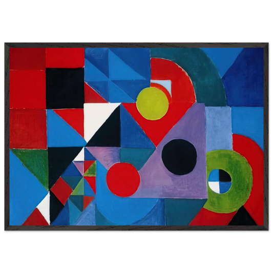 RHYTHM COLOUR - Sonia Delaunay 70x100 cm / 28x40 inches Framed Art Print – Black Wooden Frame