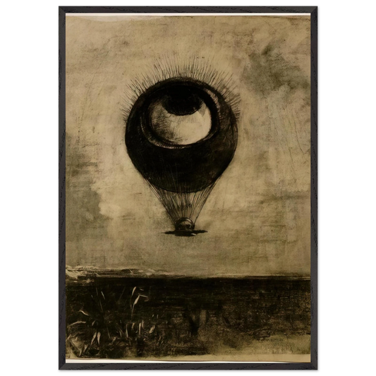 EYE BALLOON 1898 - Odilon Redon Framed Art Print – Black Wooden Frame - Default Title - -Framed Art Print