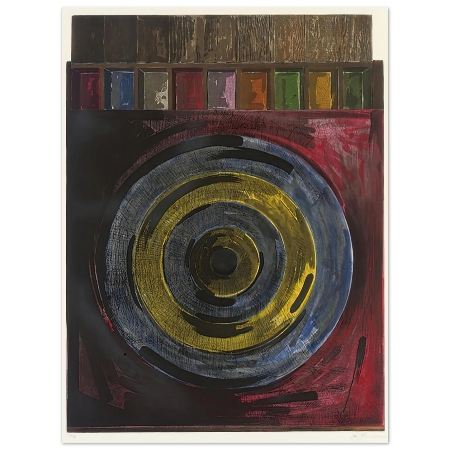 Jasper Johns - TARGET WITH PLASTER CASTS UNIVERSAL LIMITED ART EDITIONS 208 Fine Art Poster - Default Title
