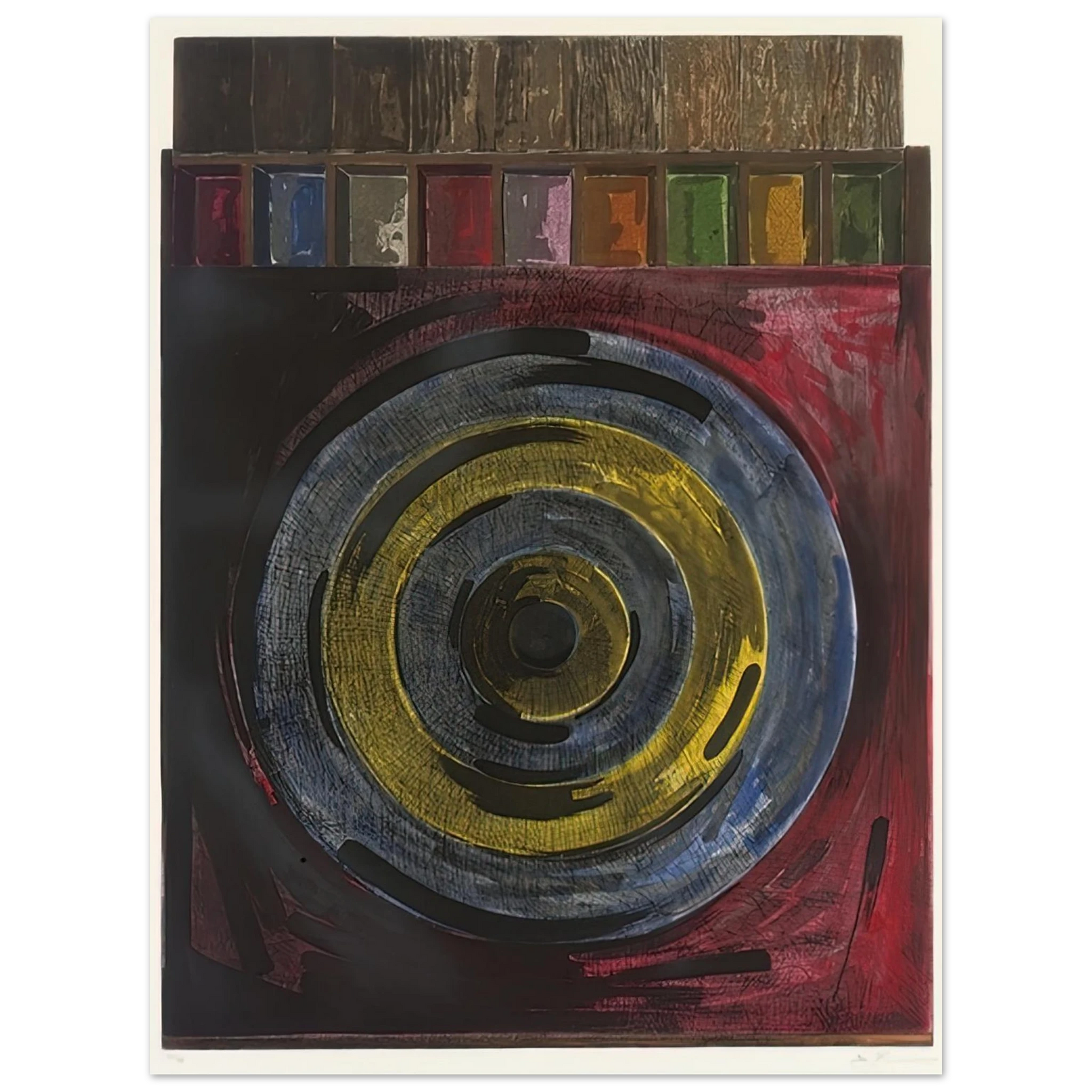 Jasper Johns - TARGET WITH PLASTER CASTS UNIVERSAL LIMITED ART EDITIONS 208 Fine Art Poster - Default Title