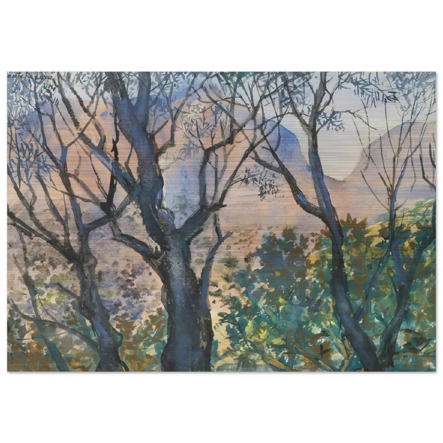 Pink Light - Post-Impressionism - Natalia Goncharova Brushed Aluminum Print - 70x100 cm / 28x40 inches | Natalia Goncharova Aluminum Print | Natalia Goncharova Prints