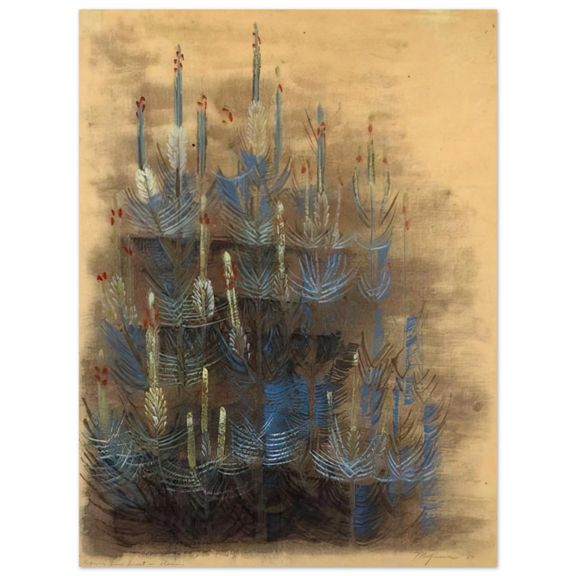 Morris Graves - Young forest pine in bloom - 1947 Fine Art Poster - Default Title