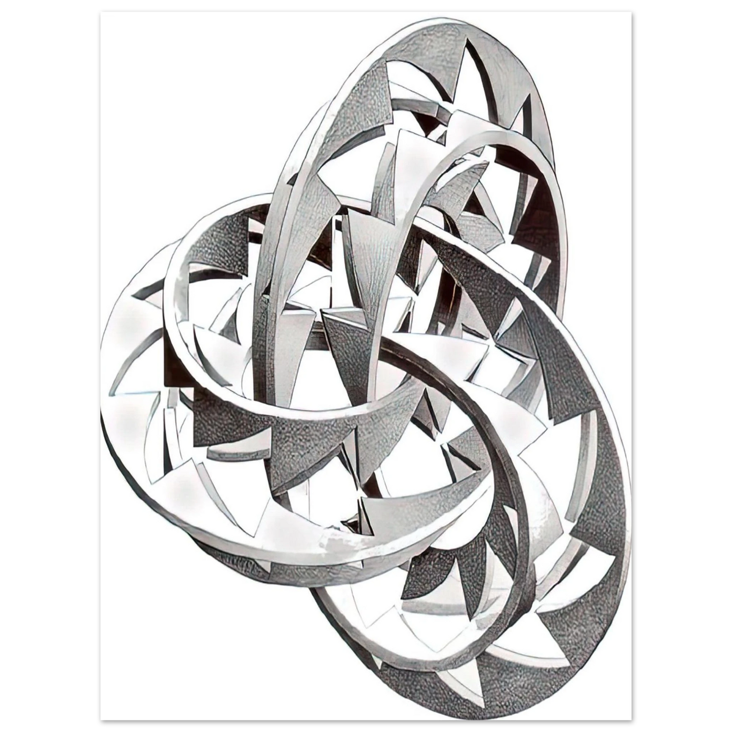 MC Escher - KNOT Wall Art - 21x29.7 cm / 8x12" - Premium Wooden Framed Poster With Fine Art Paper - Wood frame