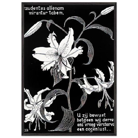 Flowers N2 - MC Escher Framed Art Print – Black Wooden Frame - Default Title - -Framed Art Print