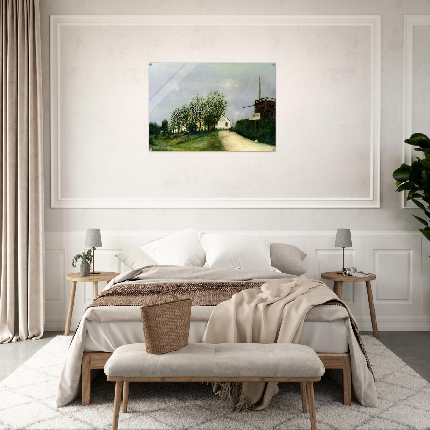 MOULIN IN SANNOIS - Maurice Utrillo Acrylic Print - 70x100 cm / 28x40″ inches | Maurice Utrillo Wall Art | Maurice Utrillo Prints