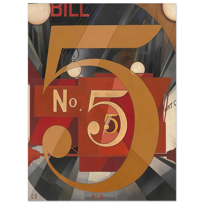 Charles Demuth - I Saw the Figure 5 in Gold William Carlos Williams - 1928  75x100 cm / 30x40inches Fine Art Poster