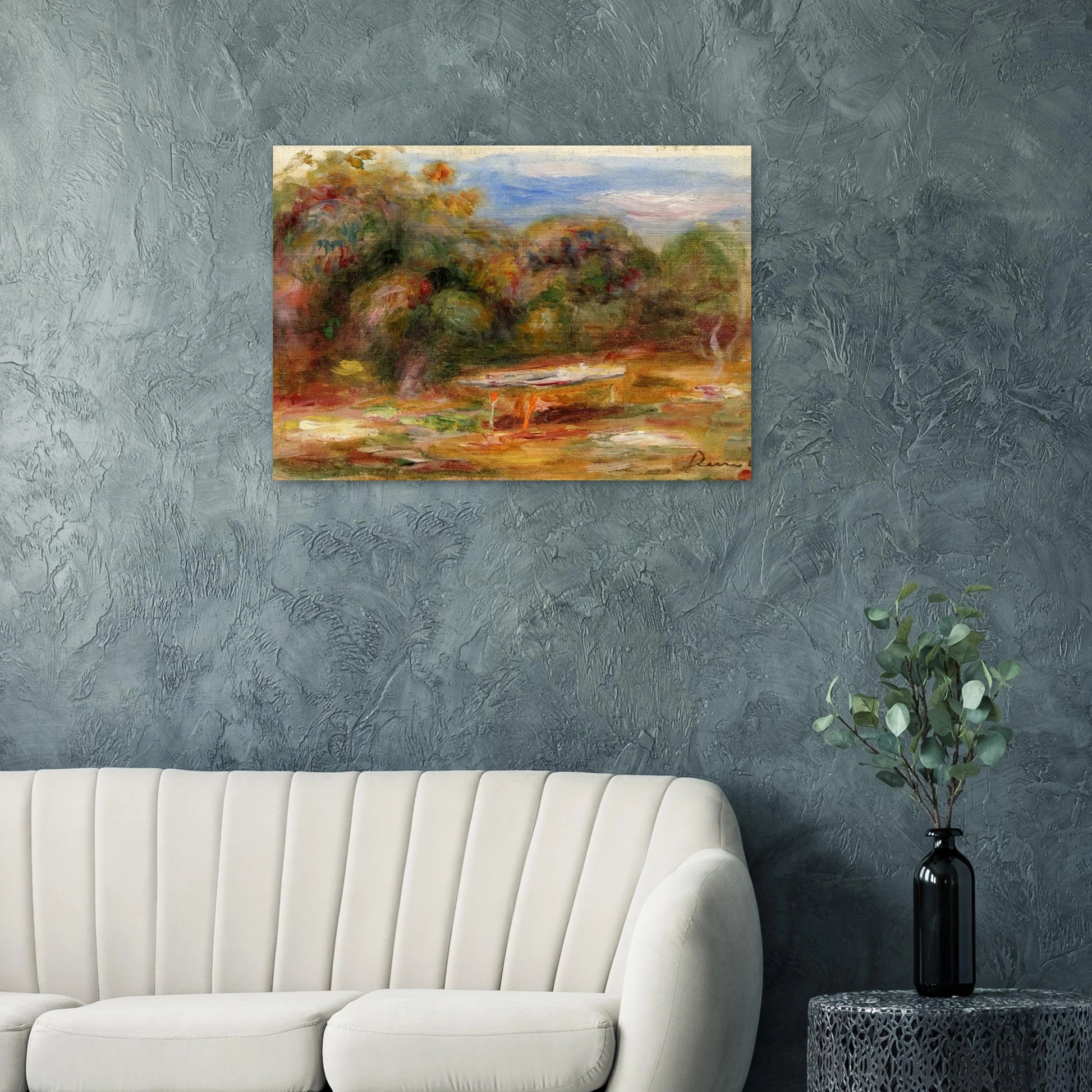 In the Garden at Collettes in Cagnes - Pierre-Auguste Renoir Brushed Aluminum Print - 70x100 cm / 28x40 inches | Pierre-Auguste Renoir Aluminum Print | Pierre-Auguste Renoir Prints