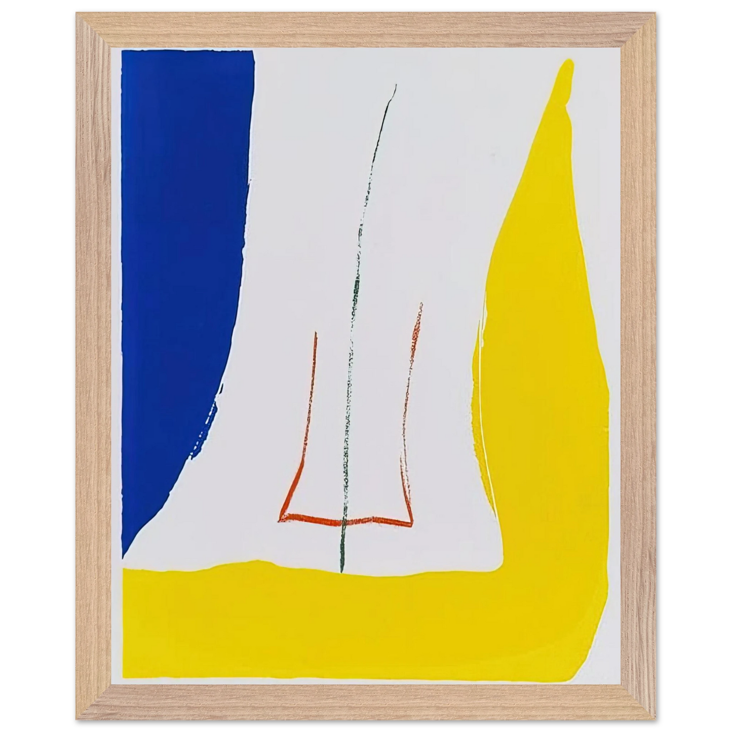 Helen Frankenthaler - Sun Corner - 1968 Wall art - 20x25 cm / 8x10 inches - Premium Wooden Framed Poster With Fine Art Paper - Black frame