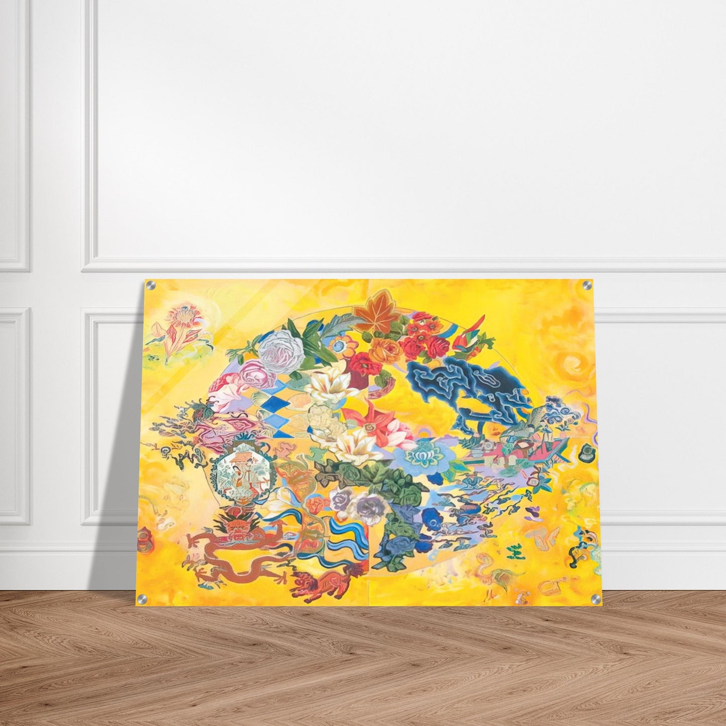Asian Rendezvous - PD Pattern and Decoration - Miriam Schapiro Acrylic Print - 70x100 cm / 28x40″ inches | Miriam Schapiro Wall Art | Miriam Schapiro Prints