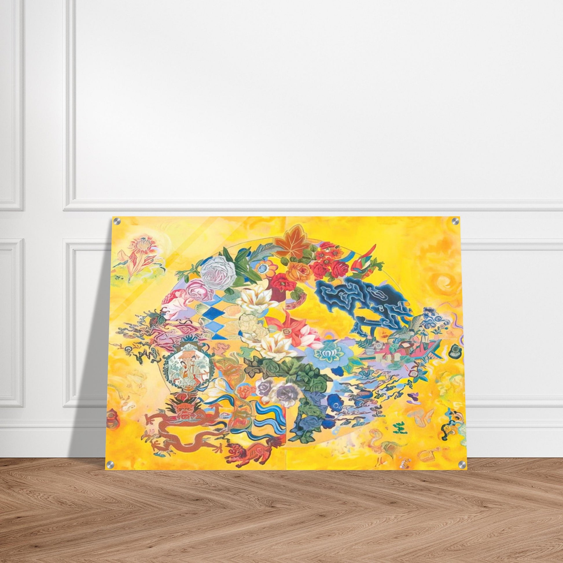 Asian Rendezvous - PD Pattern and Decoration - Miriam Schapiro Acrylic Print - 70x100 cm / 28x40″ inches | Miriam Schapiro Wall Art | Miriam Schapiro Prints
