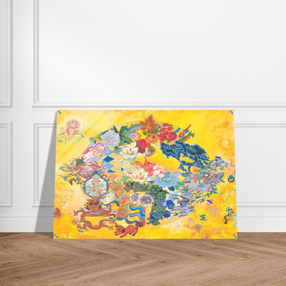Asian Rendezvous - PD Pattern and Decoration - Miriam Schapiro Acrylic Print - 70x100 cm / 28x40″ inches | Miriam Schapiro Wall Art | Miriam Schapiro Prints