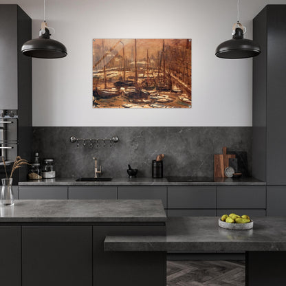 Geldersekade of Amsterdam Invierno - claude monet Acrylic Print - 70x100 cm / 28x40″ inches | claude monet Wall Art | claude monet Prints