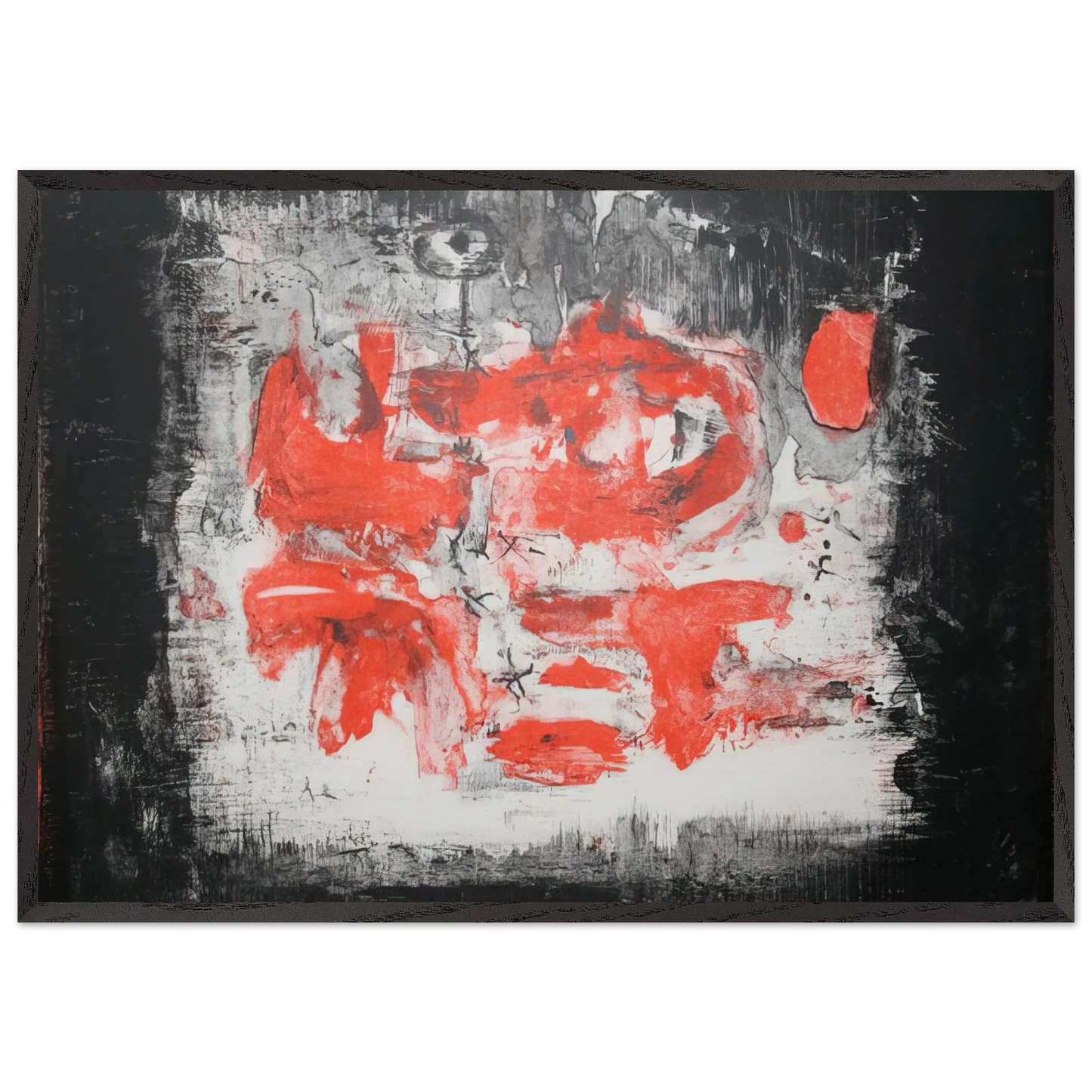 UNTITLED 1956 1 - Zao Wou-Ki Framed Art Print – Black Wooden Frame - Default Title - -Framed Art Print