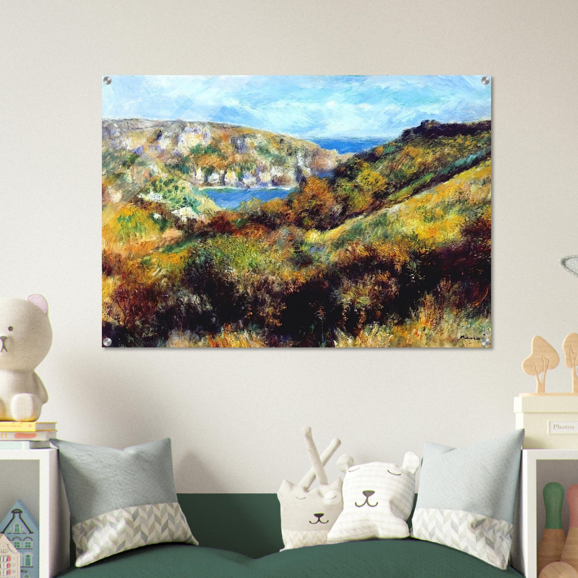 Hills Around Moulin Huet Bay - Pierre-Auguste Renoir Acrylic Print - 70x100 cm / 28x40″ inches