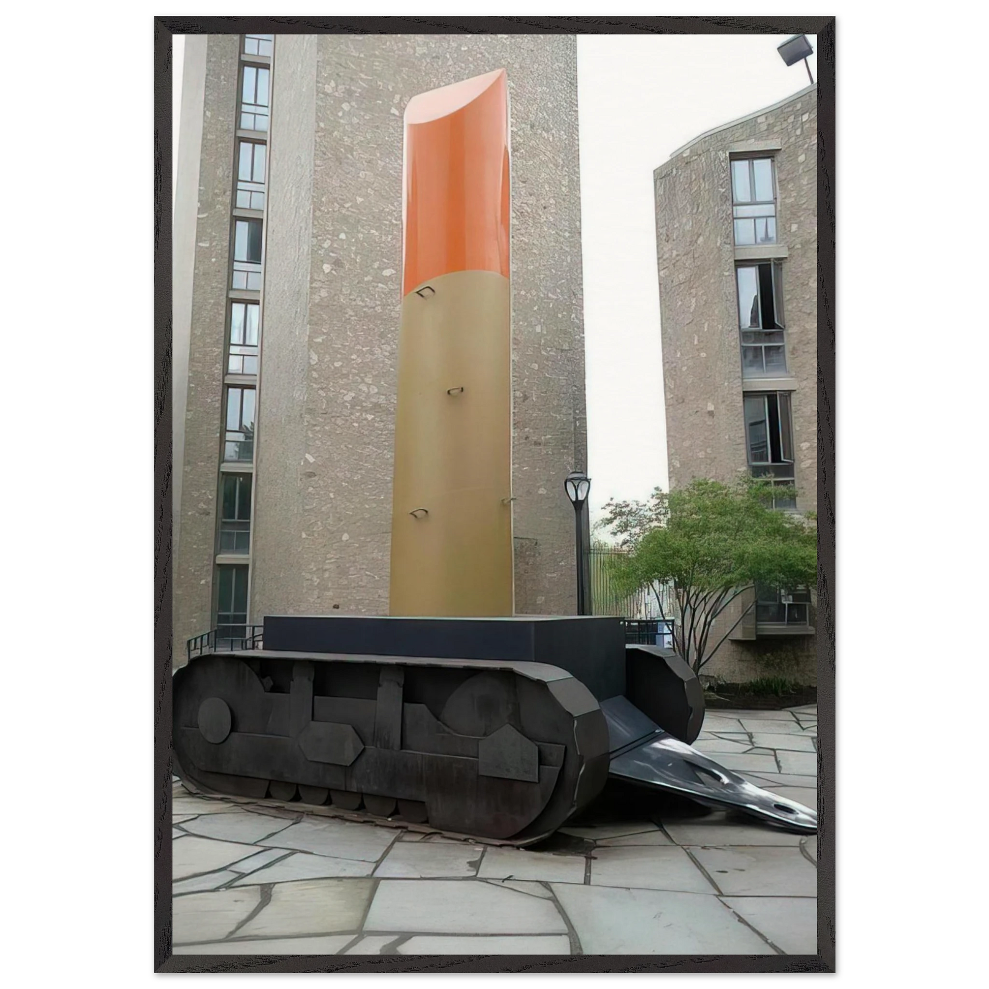 LIPSTICK ASCENDING ON CATERPILLAR TRACKS 1969 - Claes Oldenburg Framed Art Print – Black Wooden Frame - Default Title - -Framed Art Print