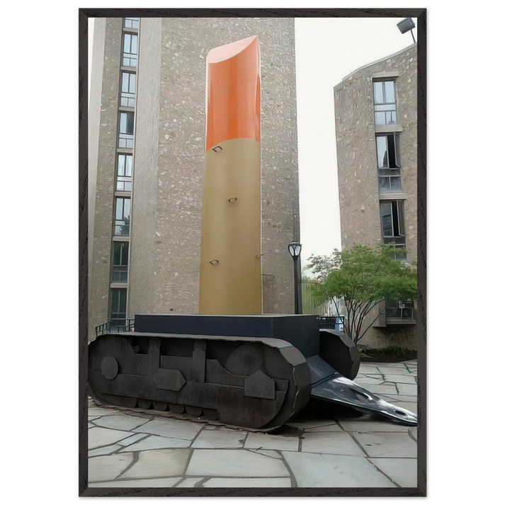 LIPSTICK ASCENDING ON CATERPILLAR TRACKS 1969 - Claes Oldenburg 70x100 cm / 28x40 inches Framed Art Print – Black Wooden Frame