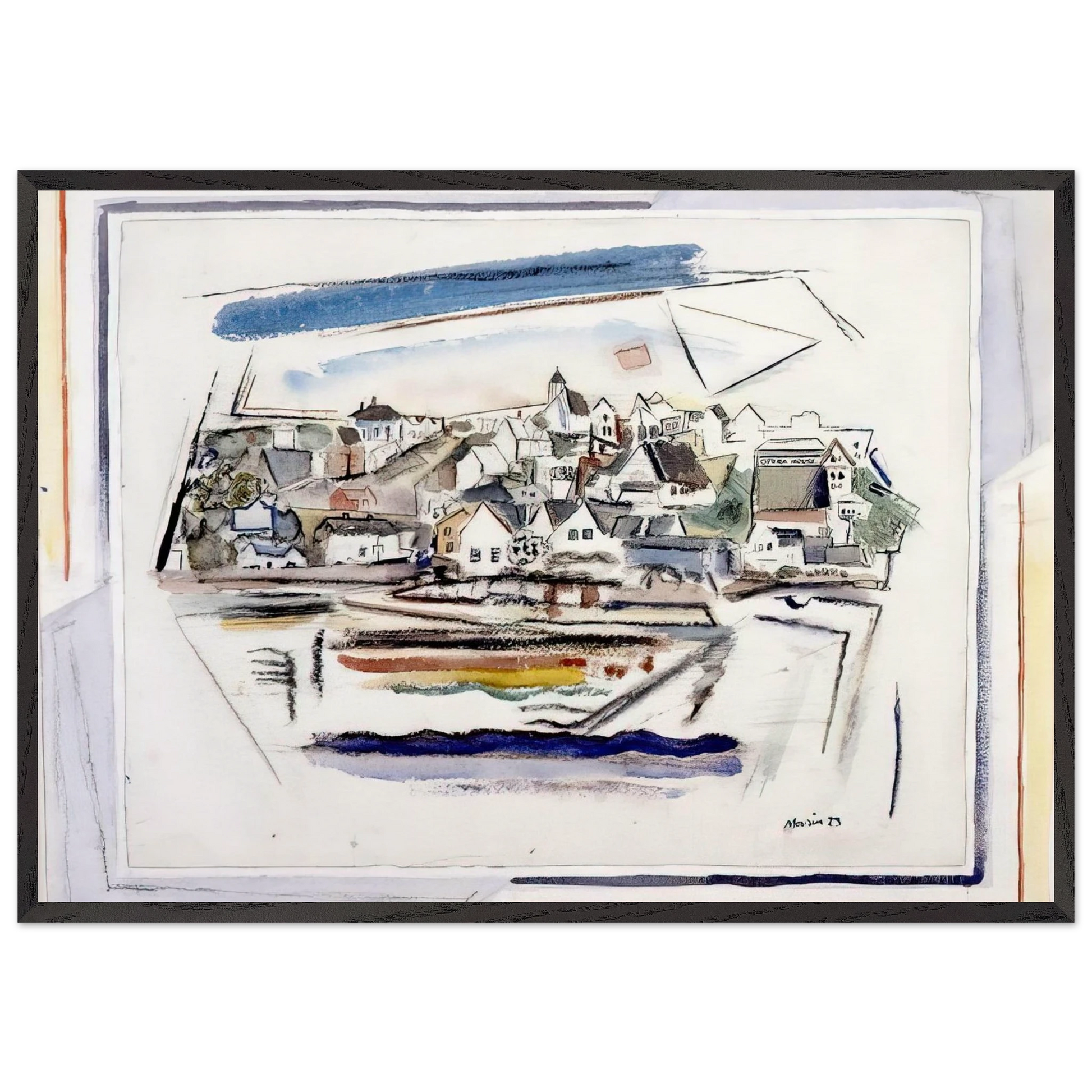 Stonington Maine - 1923 - John Marin Framed Art Print – Black Wooden Frame - Default Title - -Framed Art Print