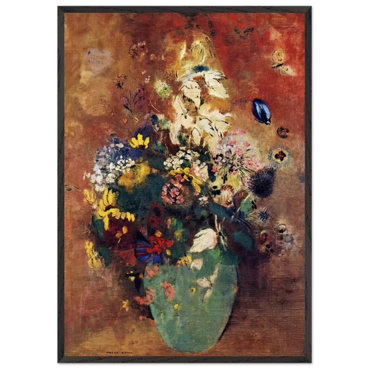 GREEN VASE - Odilon Redon Framed Art Print – Black Wooden Frame - Default Title - -Framed Art Print