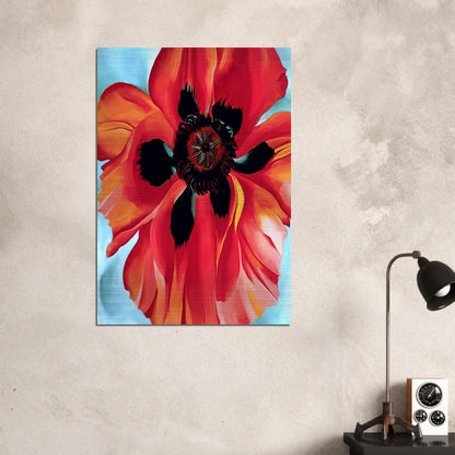 Red Poppy VI - Georgia O'Keeffe Brushed Aluminum Print - 70x100 cm / 28x40 inches | Georgia O'Keeffe Aluminum Print | Georgia O'Keeffe Prints