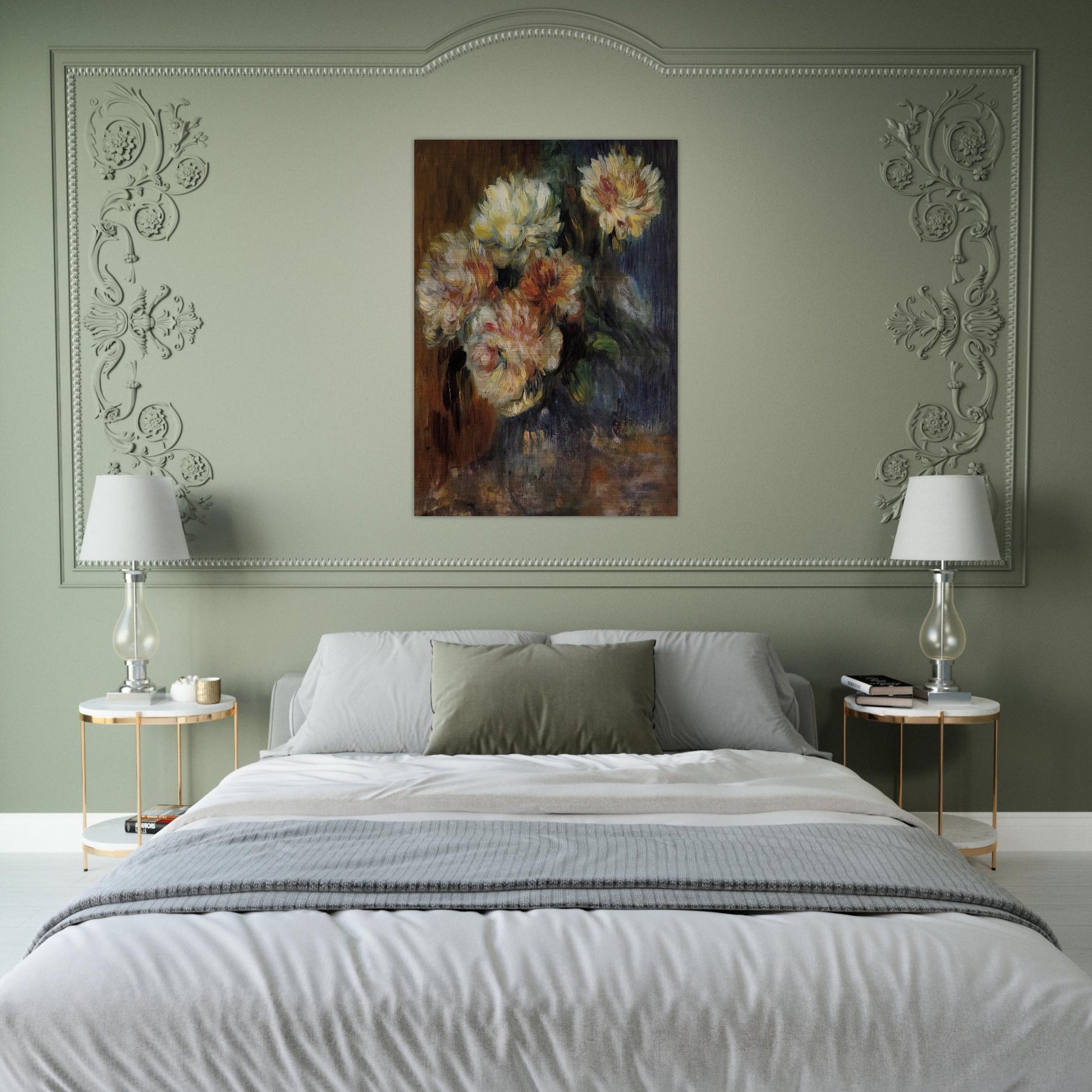 Vase of Peonies - Pierre-Auguste Renoir Brushed Aluminum Print - 70x100 cm / 28x40 inches | Pierre-Auguste Renoir Aluminum Print | Pierre-Auguste Renoir Prints
