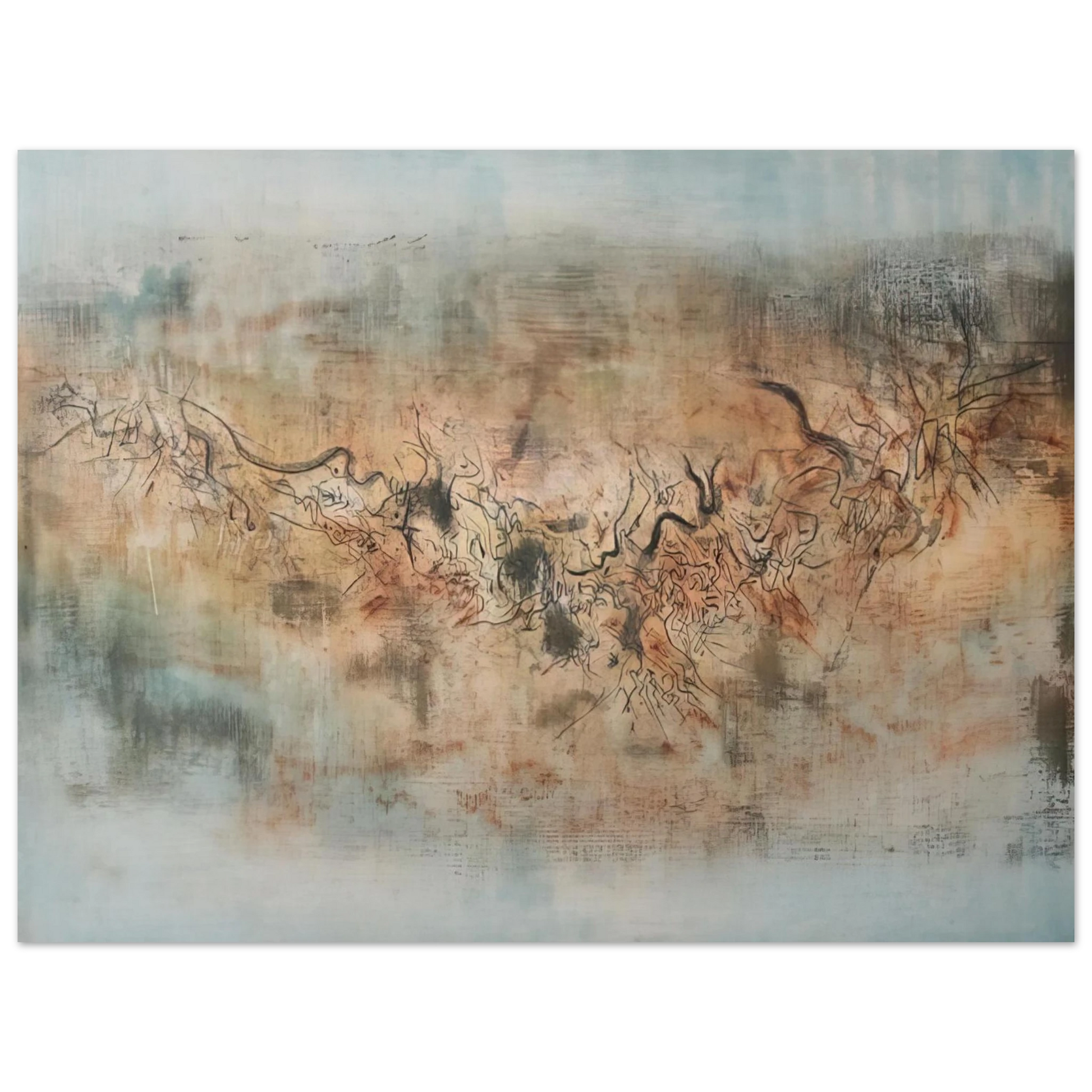 Zao Wou-Ki - VENT ET POUSSI RE 1957 Fine Art Poster - Default Title